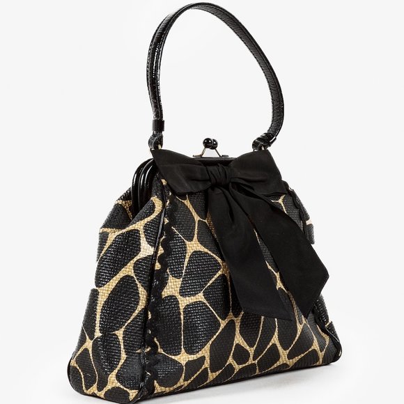 Moschino Cheap and Chic Animal Print Woven Handbag - Picture 1 of 11